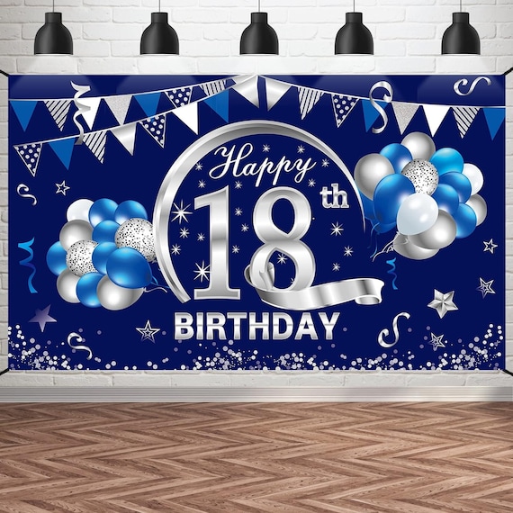 Cartel de fondo de feliz cumpleaños 18 para decoración de