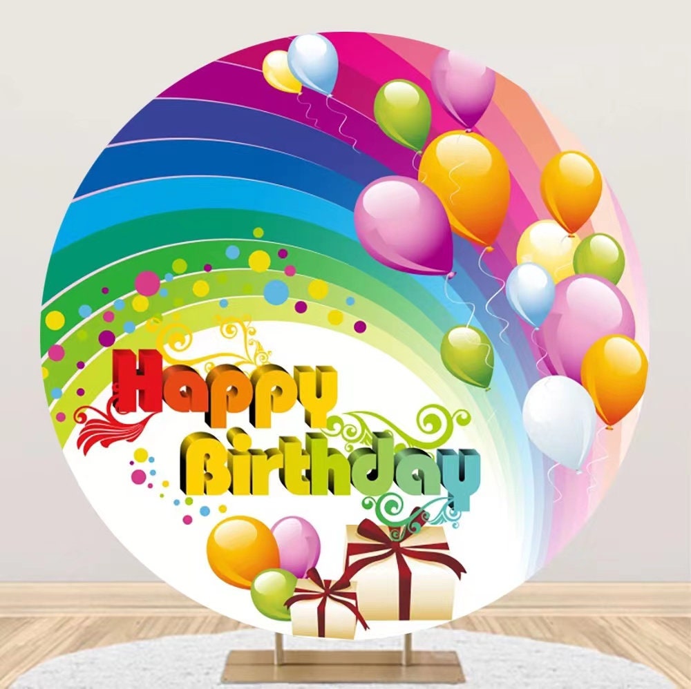 Colorful Rainbow Round Backdrop Photography Balloons Round Etsy Colorful Rainbow Round Backdrop Photography Balloons Round Etsy
