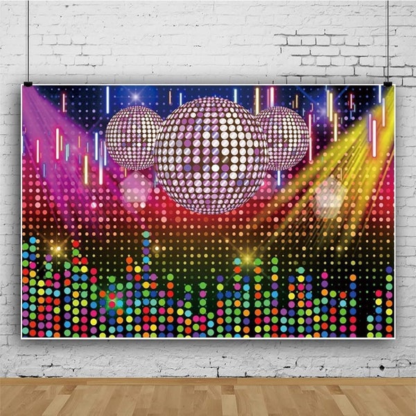Disco Party Backdrop Concert Dance Backdrop Night Club Music Studio Birthday Party Glow Disco Ballroom Backdrops