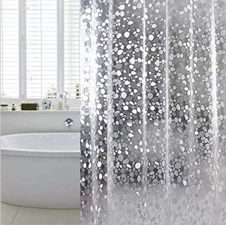  Cortina de ducha de lunares coloridos, cortinas de ducha para  baño/bañera, juego de cortina de ducha de tela impermeable con lunares  blancos con 12 ganchos, extra larga de 72 x 96