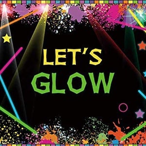 Glow Party Neon Garlands, Retro 80s Decor, Black Light Party Decorations,  Glow in the Dark Party Backdrop 