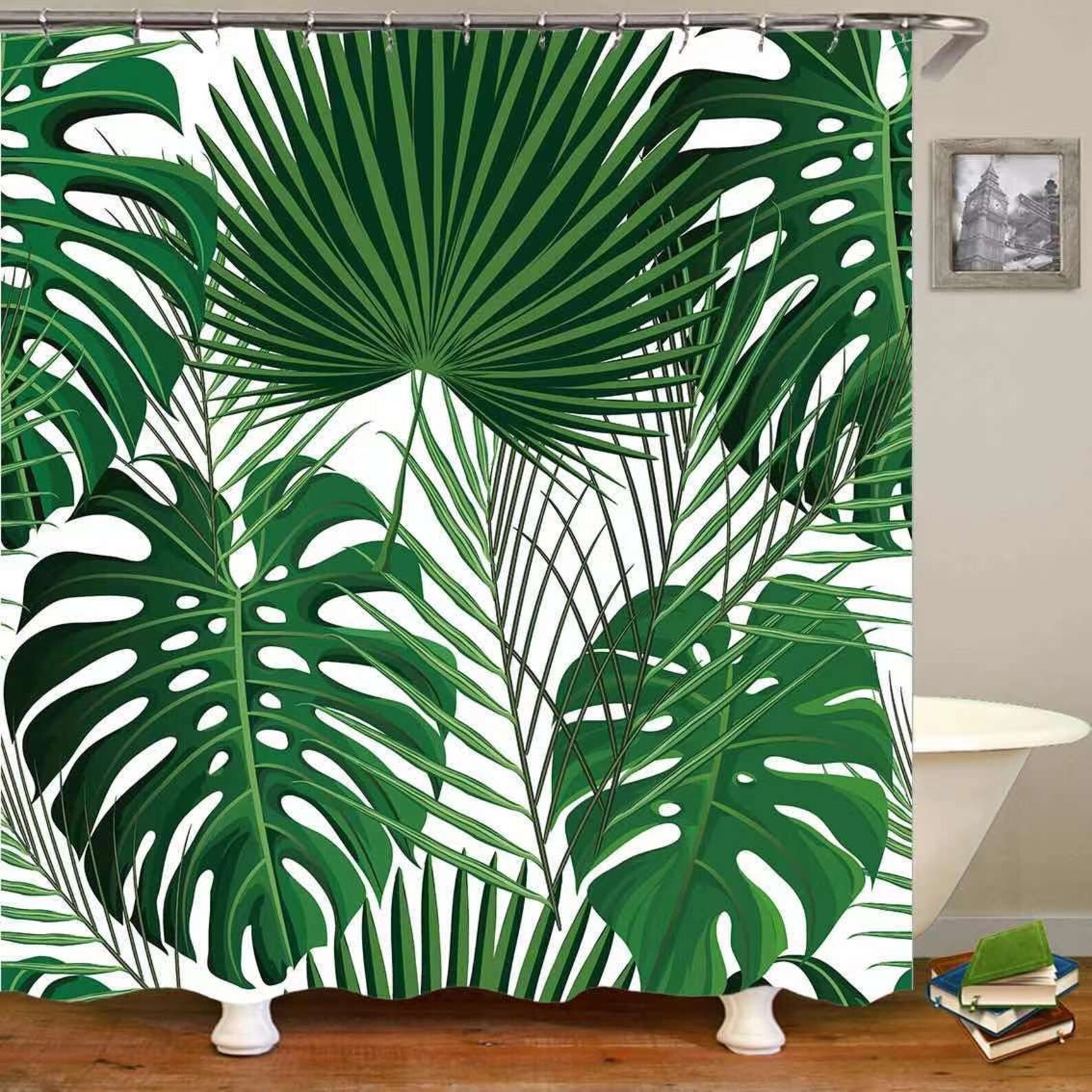 Tropical Shower Curtain Bath Leaves Tropical Shower Curtain Etsy