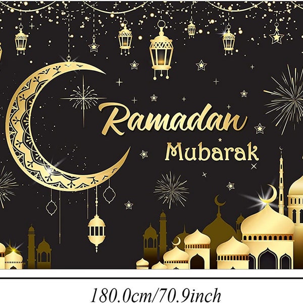 Ramadan Moubarak Toile de fond Toile de fond musulmane Eid Moubarak Arrière-plan pour les décorations de fête musulmanes du Ramadan Toile de fond personnalisée