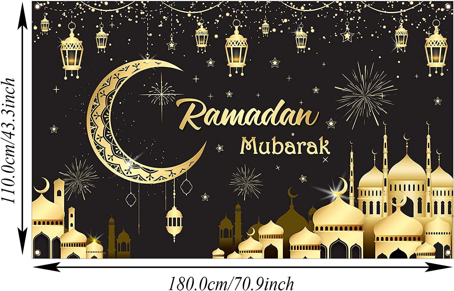Herefun Ramadan Eid Mubarak Dekoration, Eid Muslim Islam Halbmond Dekor,  Ramadan Tischdekoration Ornament, Eid Mubarak Hauptdekor DIY Geschenk, Eid