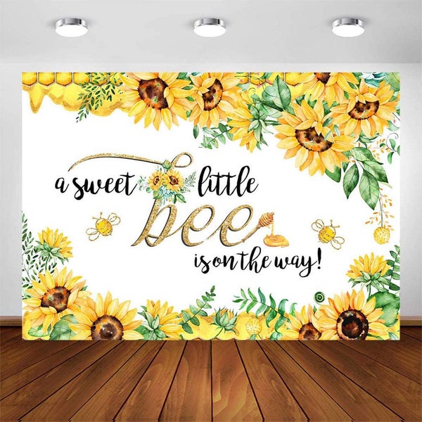 Bee Baby Shower Backdrop A Sweet Little Bee Sunflower Photography Background Honey Bumble Bee Baby Shower Party Banner Backdrop