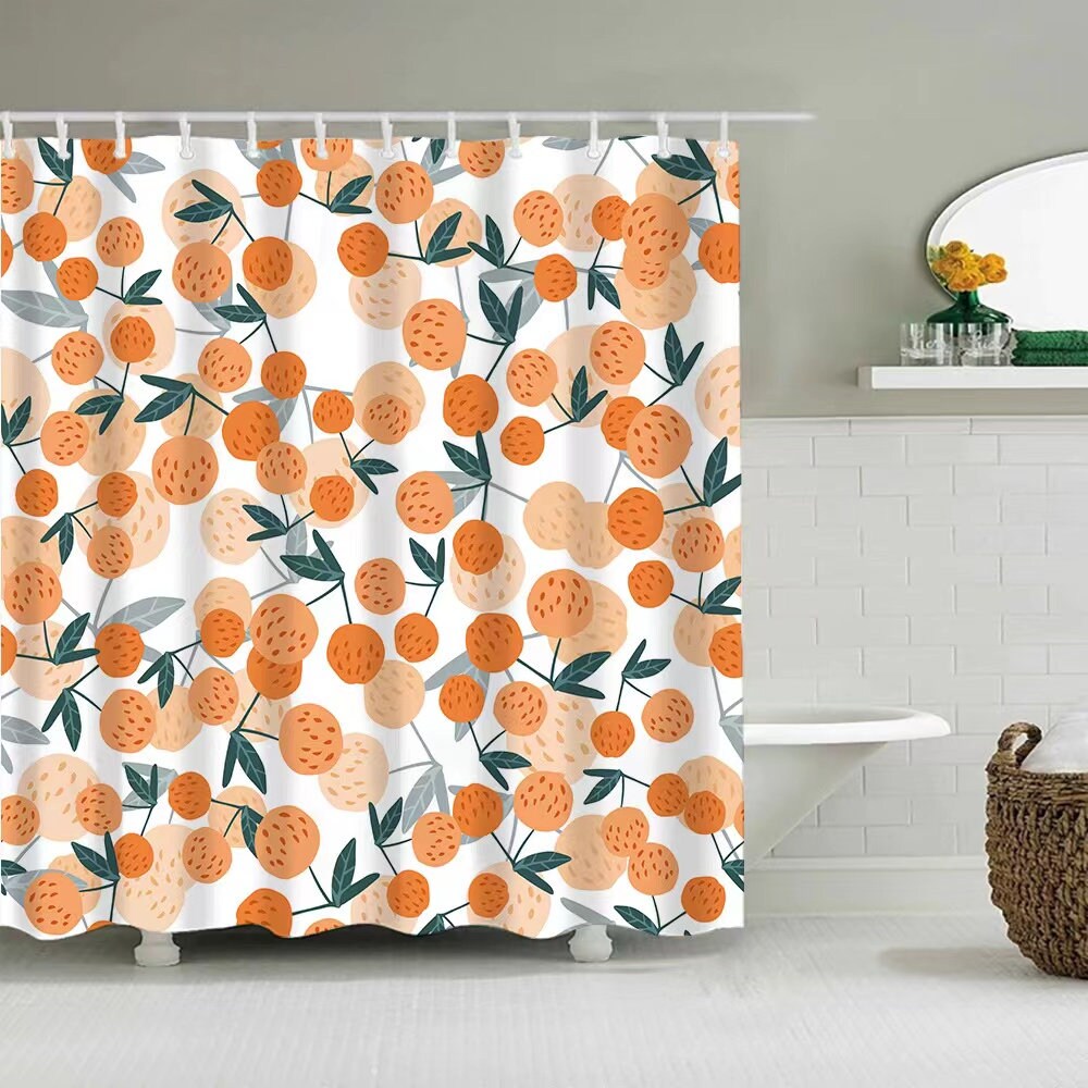 Orange Fruit Shower Curtain Etsy