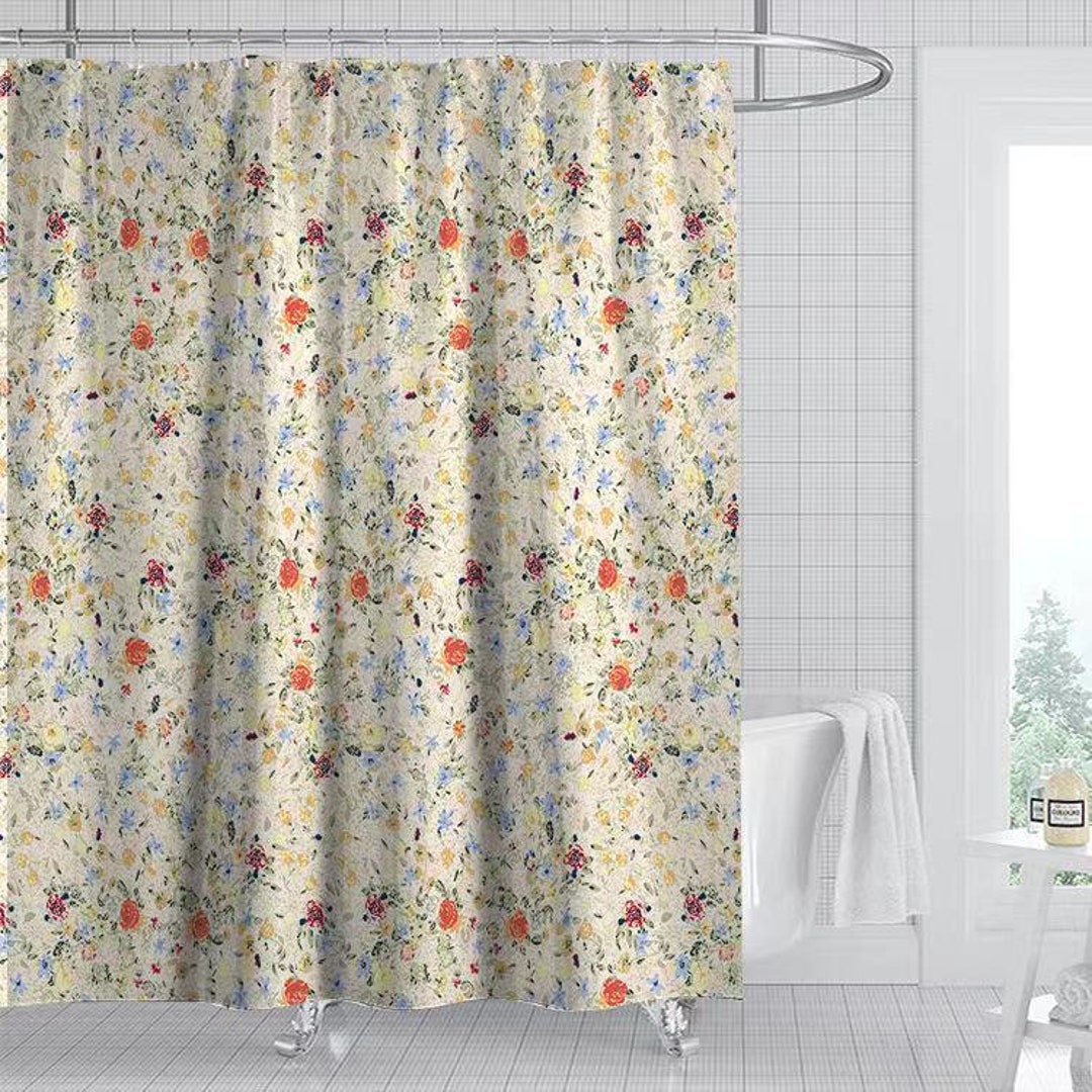 Beautiful Floral Shower Curtain Vintage Botanical Shower Curtain Set