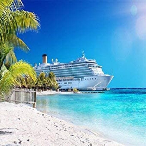 Cruise Ship Backdrop Travel Backdrops Clean Sea Photography Background Palm Coral Beach Sky Backdrop Cruise Tour Birthday Party Decor