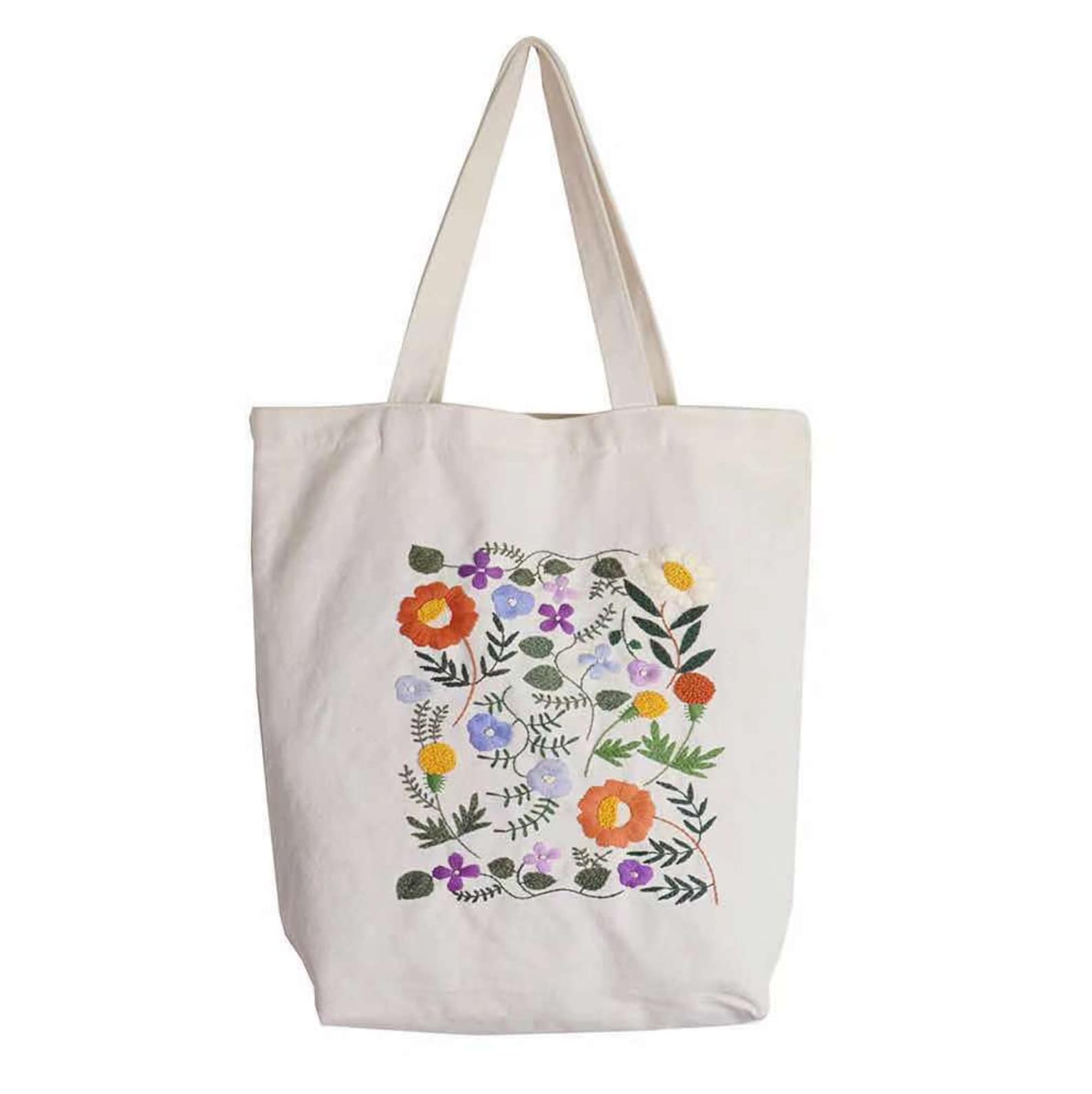 Embroidery Kit Canvas Bag For BeginnerDIY Craft KitFloral | Etsy