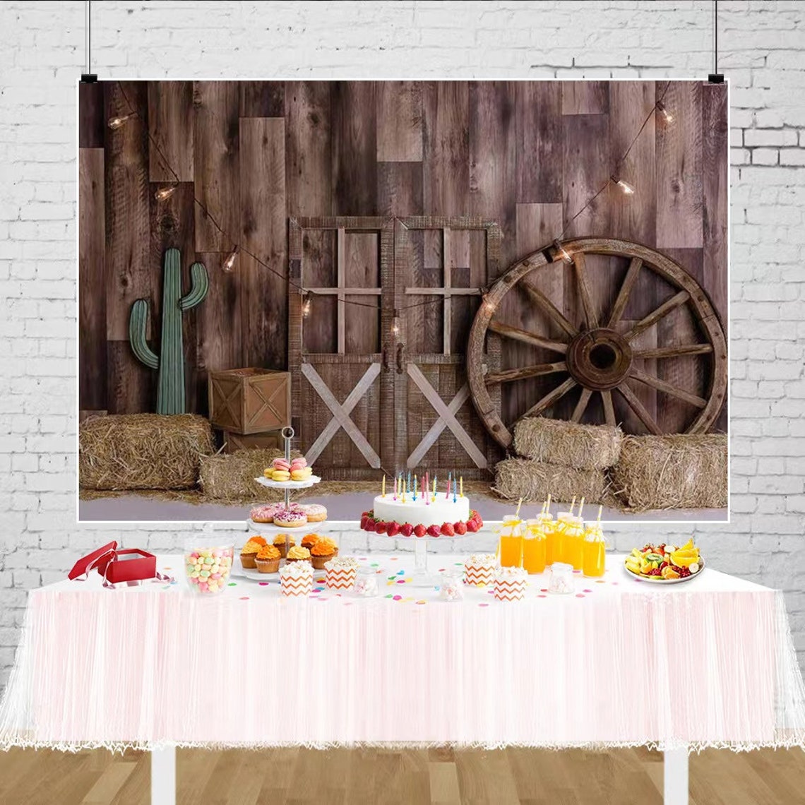 Western Farm Barn Wood Backdrop Photo Booth Rural Cowboy Etsy UK