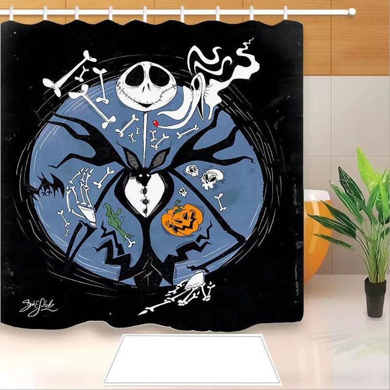 Jack Skellington Nightmare Before Shower Curtain Halloween Etsy