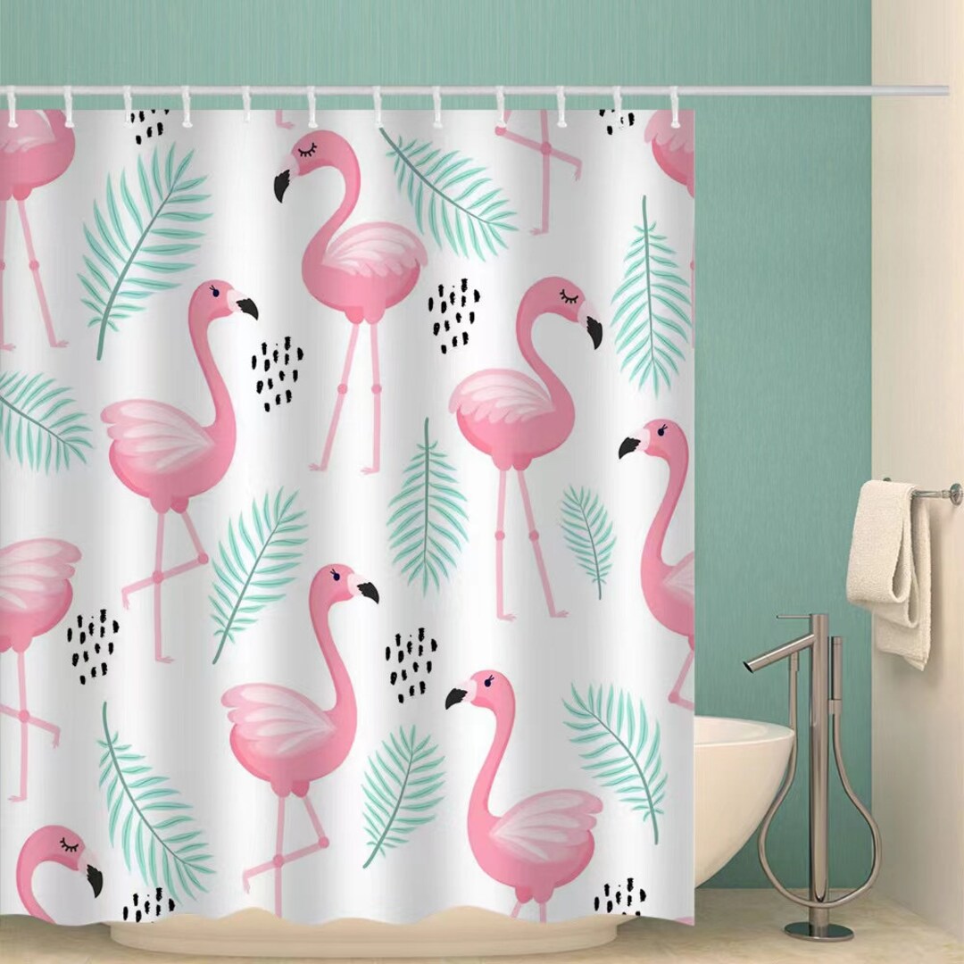 Ladies Perfume Flower Print Shower Curtain Fashion Bathroom Curtains  Fashion Girly Women Polyester Bath Curtain Decor With Hooks - AliExpress