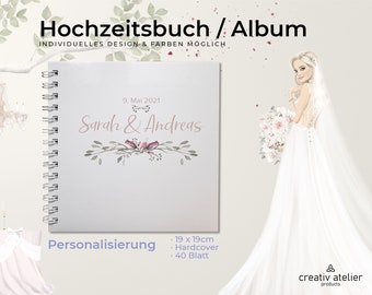 Hochzeit Buch - Gästebuch  - Hardcover - personalisiert - 270gr Fotokarton