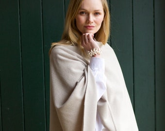 Taupe Luxury Alpaca Wool Cape | Ethical | Sustainably Made in Peru | Lacorine