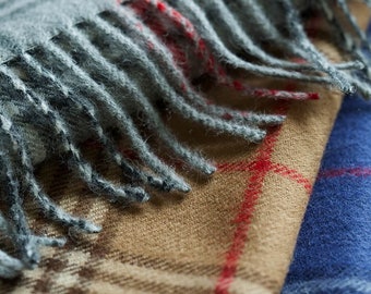 Check Plaid Baby Alpaca Luxury Wool Scarf | Ethically + Sustainably Made in Peru | Lacorine