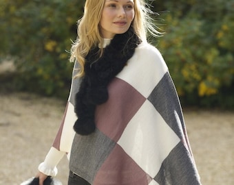 Portofino Check Luxury Alpaca Wool Poncho | Ethically + Sustainably Made in Peru | Lacorine