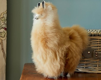 Juguete de piel de alpaca, juguete de felpa llama, regalos para niños, decoración de guardería neutral, llama de guardería, alpaca de felpa, peluche tierno, juguete hecho a mano