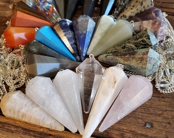1X Tarot Divination Crystal Pendulum Rose Quartz Vintage Wicca Pagan Altar Props 