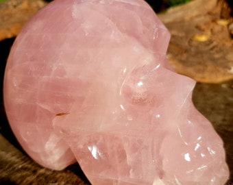 Mystical Rose Quartz Skull, Luxurious Rose Quartz Skull, Rose Quartz Skull