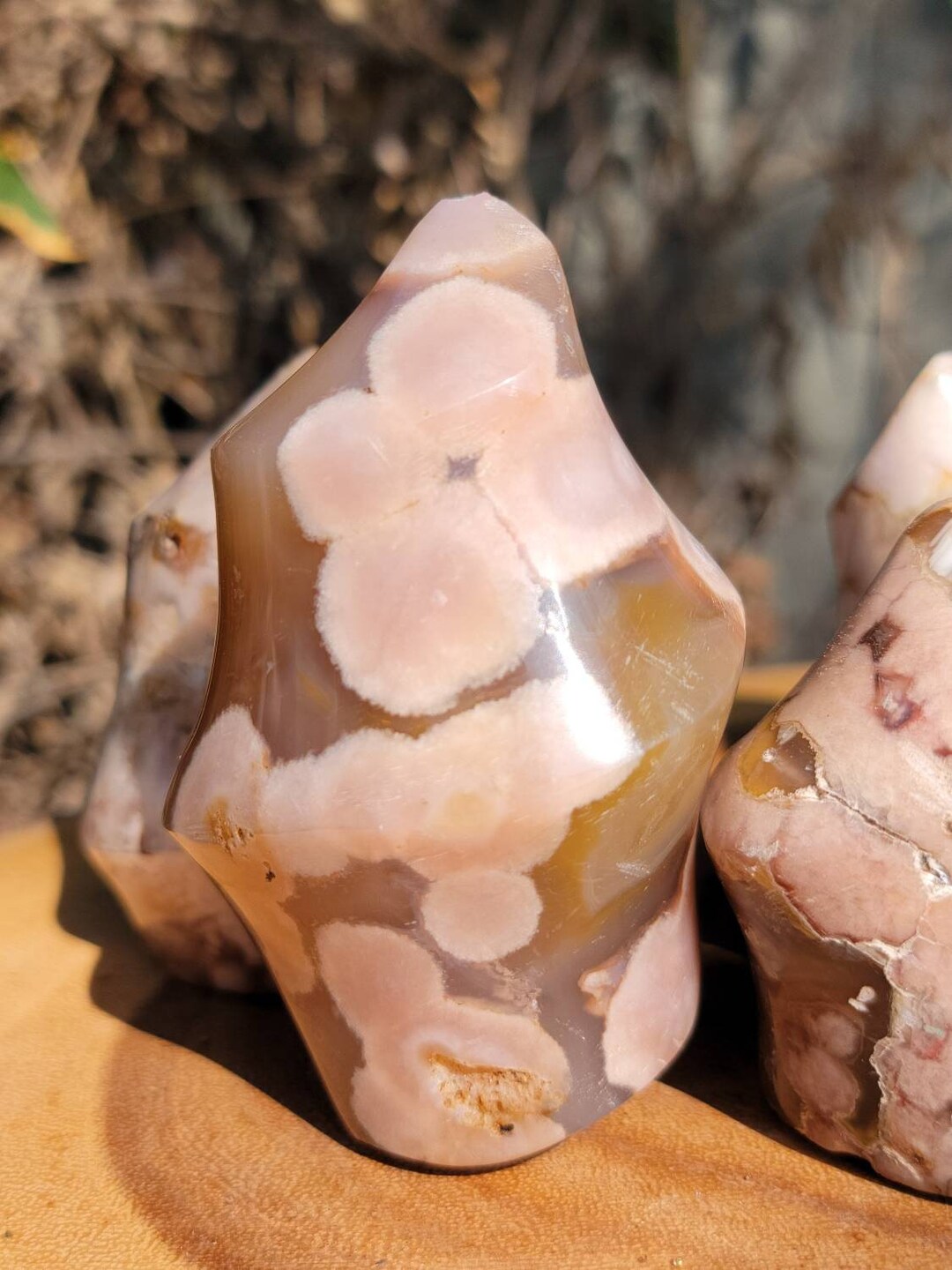Flower Agate Flame, Entrepreneurs Stone Flame Carving, Flower Agate