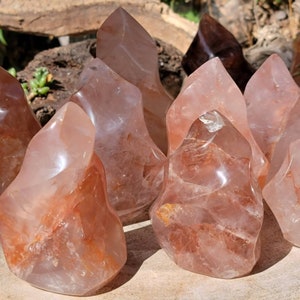 Fire Quartz Flames, Fire Fire Quartz, also known as Hematoid Quartz Polished Flame