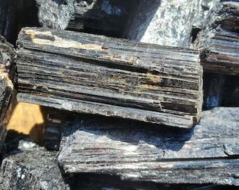 Haystack Raw Black Tourmaline, Raw Black Tourmaline Chunks, Protection Energy