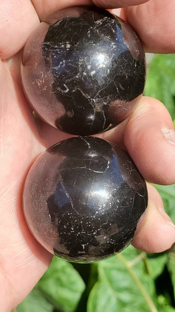 Polished Shungite Sphere, Shungite EMF Protection, Ancient Shungite Sphere