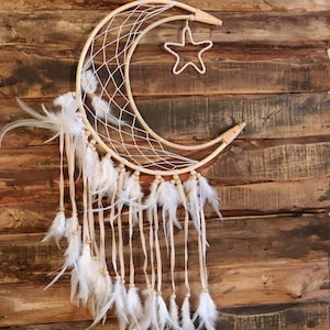 Variety of Dream Catchers, Star and Moon, Cresent Moon, Tree of Life No Feathers, Tree of Life, Fine Macrame and Heart Dream Catchers