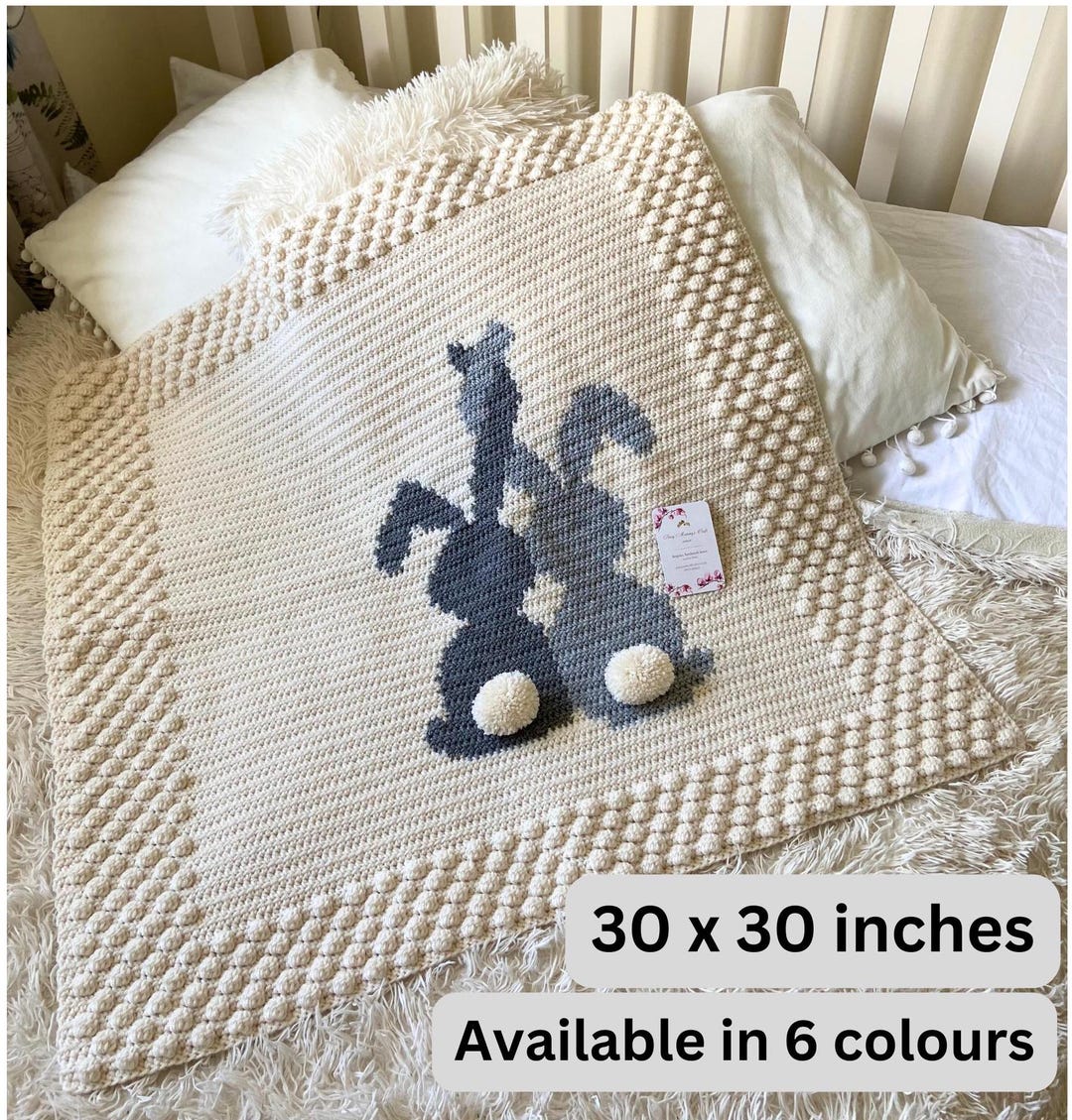 Adorable Bunny Baby Blanket - Handmade Crochet Newborn Gift for Baby ...