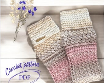 Fingerless Gloves Crochet Pattern - Instant Download PDF, Wristwarmers pattern, Crochet gloves, gloves PDF pattern, easy crochet pattern