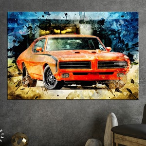 Pontiac GTO Canvas Print // Muscle Car Canvas Wall Decor // Car Tuning Wall Art // Quality Performance Tuning & Styling parts