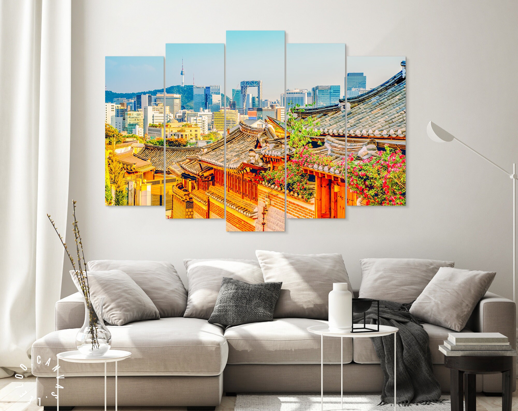 Seoul Canvas Print // Traditional Korean style architecture at Etsy