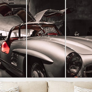 Mercedes-Benz 300SL Canvas Print // Mercedes-Benz Museum Stuttgart Germany // Mercedes-Benz 300SL Gull-wing Coupé // W198 introduced in 1954