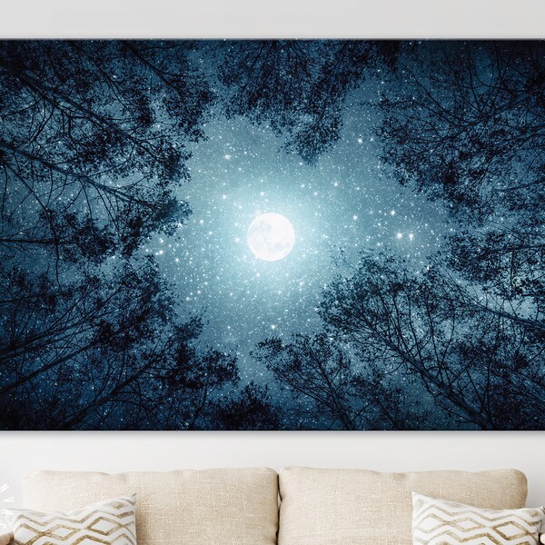 Night Sky Trees Etsy