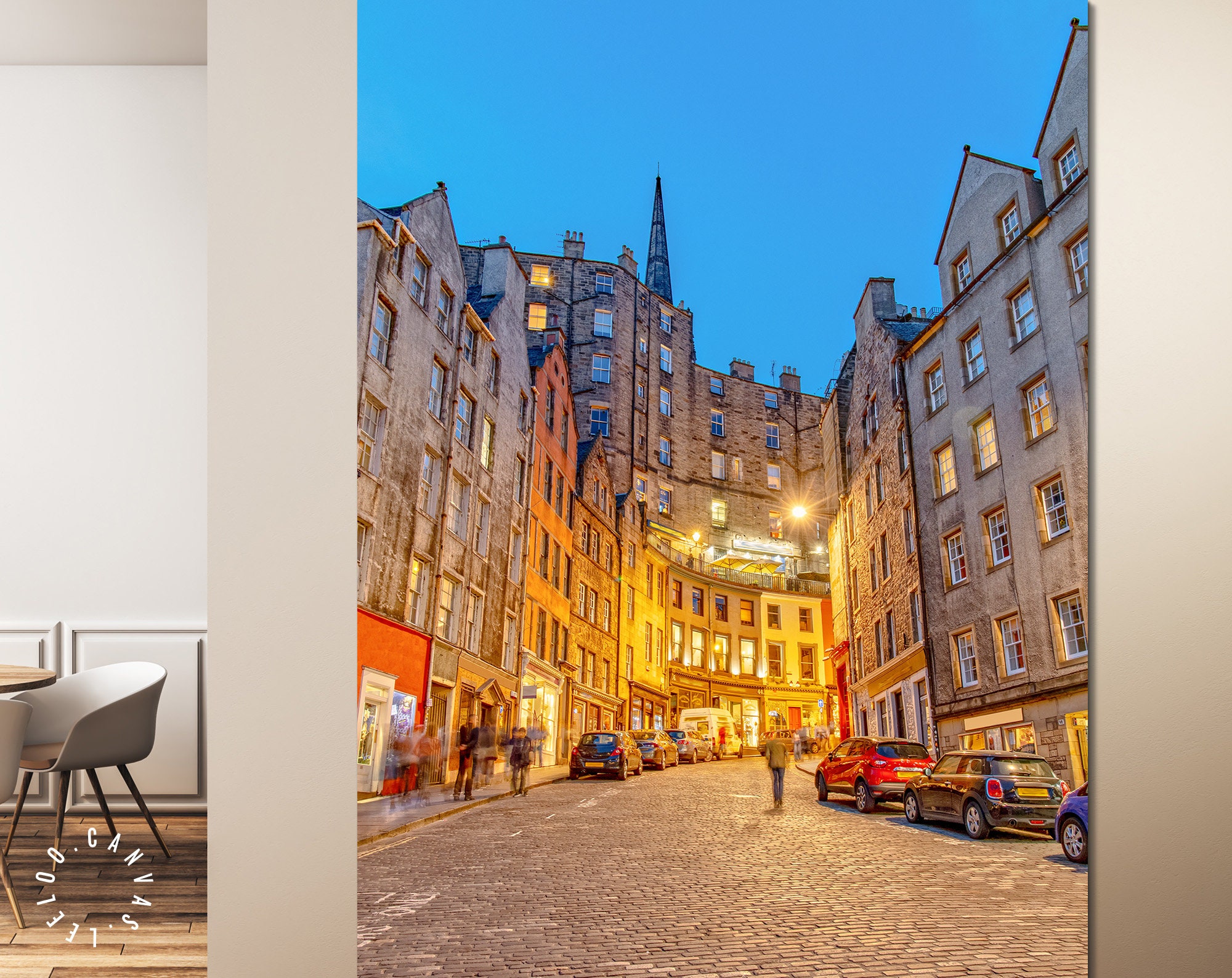 Edinburgh Canvas Print // Colorful Victoria Street in Etsy