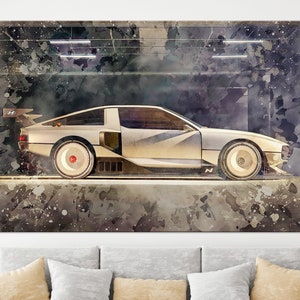 N Vision 74 Canvas Print // Hyundai N Vision 74 Canvas Wall Decor // Retro Electric Sports Car