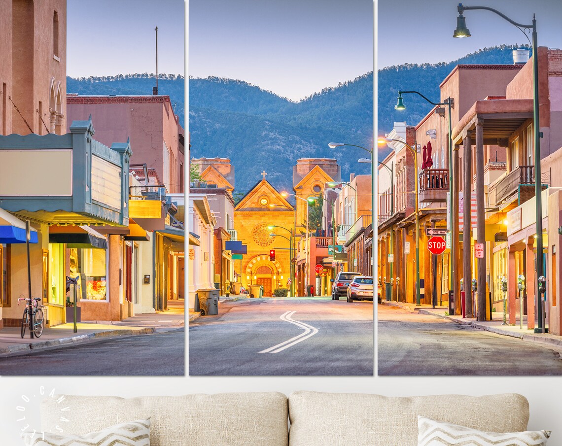 Santa Fe Canvas Print // Santa Fe New Mexico USA Street View Etsy India