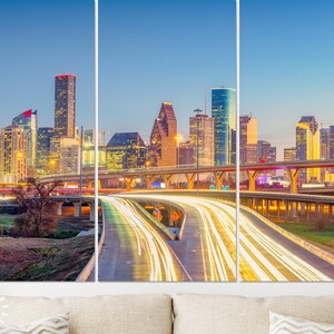 Houston Canvas Print // Houston Texas USA City Skyline