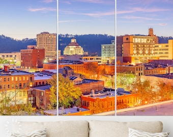 Impression sur toile Asheville // Asheville North Carolina USA // Art mural sur toile
