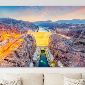 Hoover Dam Canvas Print // Hoover Dam USA // Colorado River Nevada Wall Art