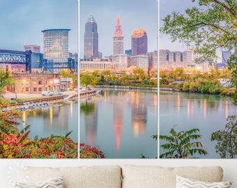 Cleveland Canvas Print // Cleveland Ohio USA Skyline