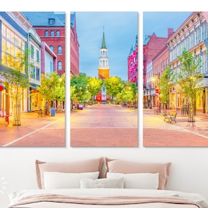Burlington Vermont Canvas Print // Church Street Marketplace Burlington Vermont USA