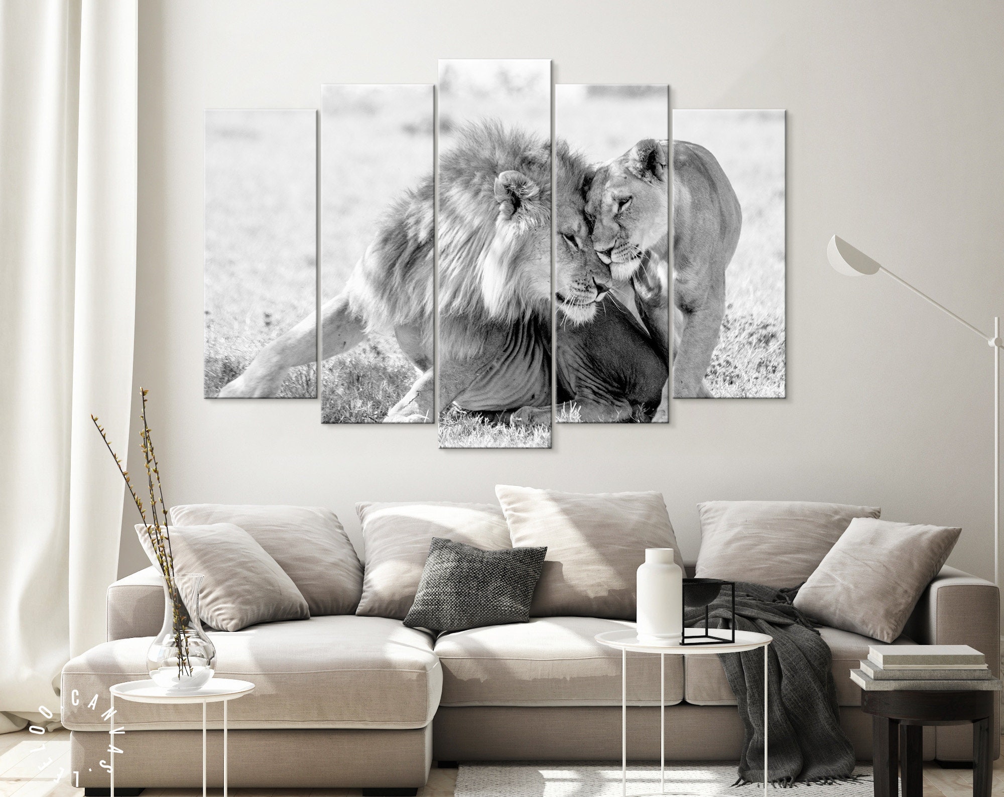 Lion Canvas Wall Art Picture Print 76x50cm