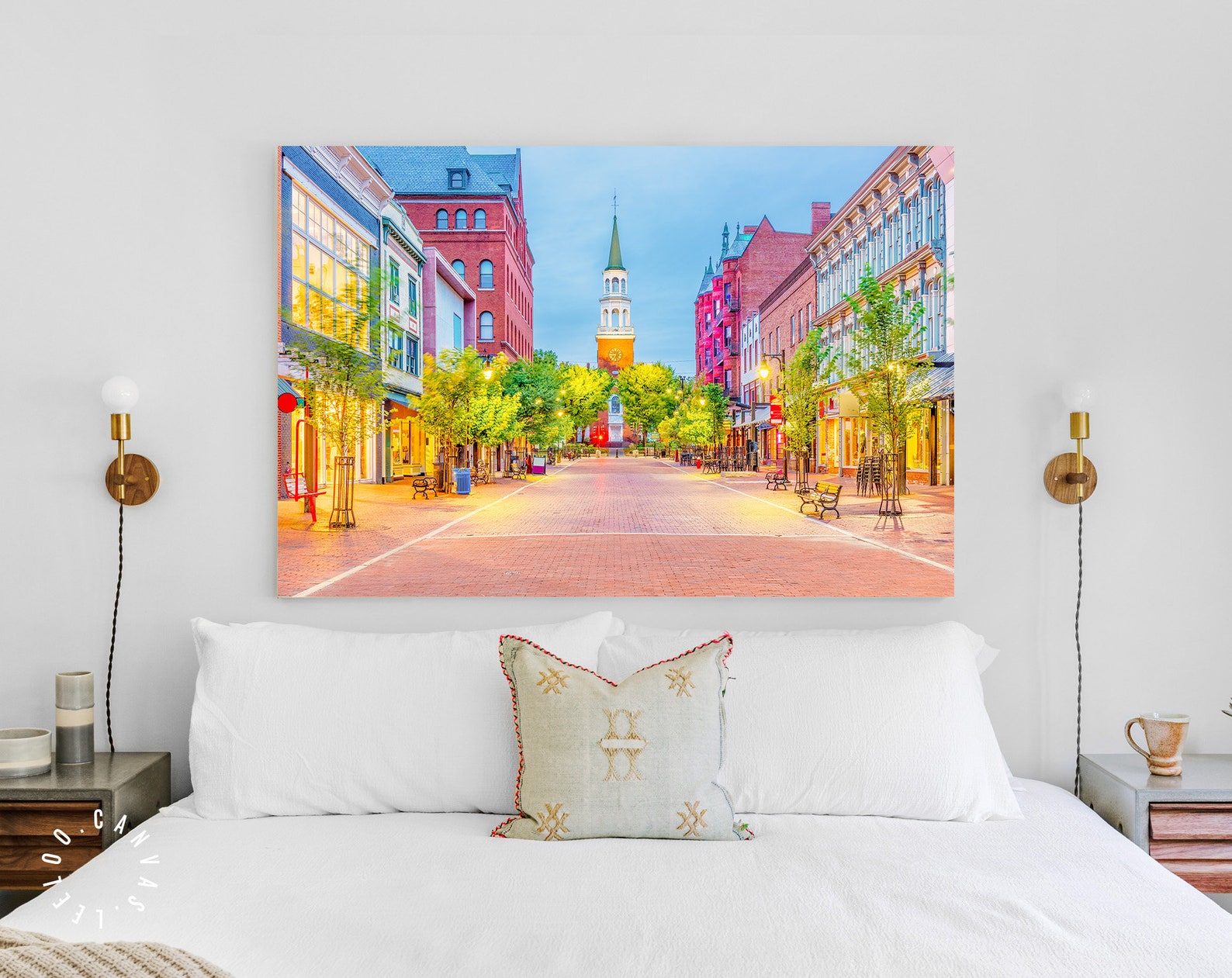 Burlington Vermont Canvas Print // Church Street Marketplace Etsy