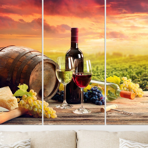 Vineyard at Sunset Etsy