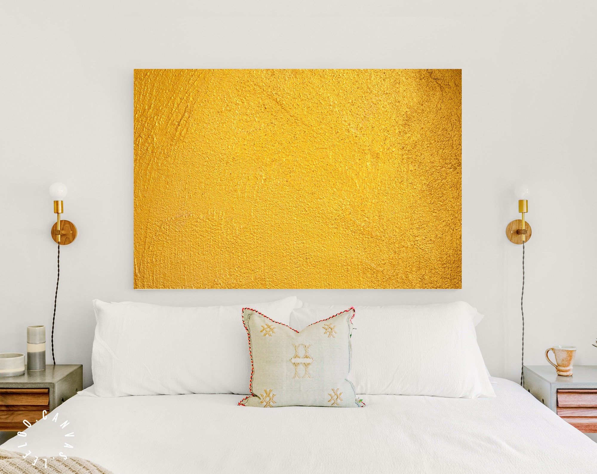 Golden Wall Canvas Print // Gold Texture Canvas Wall Art Etsy
