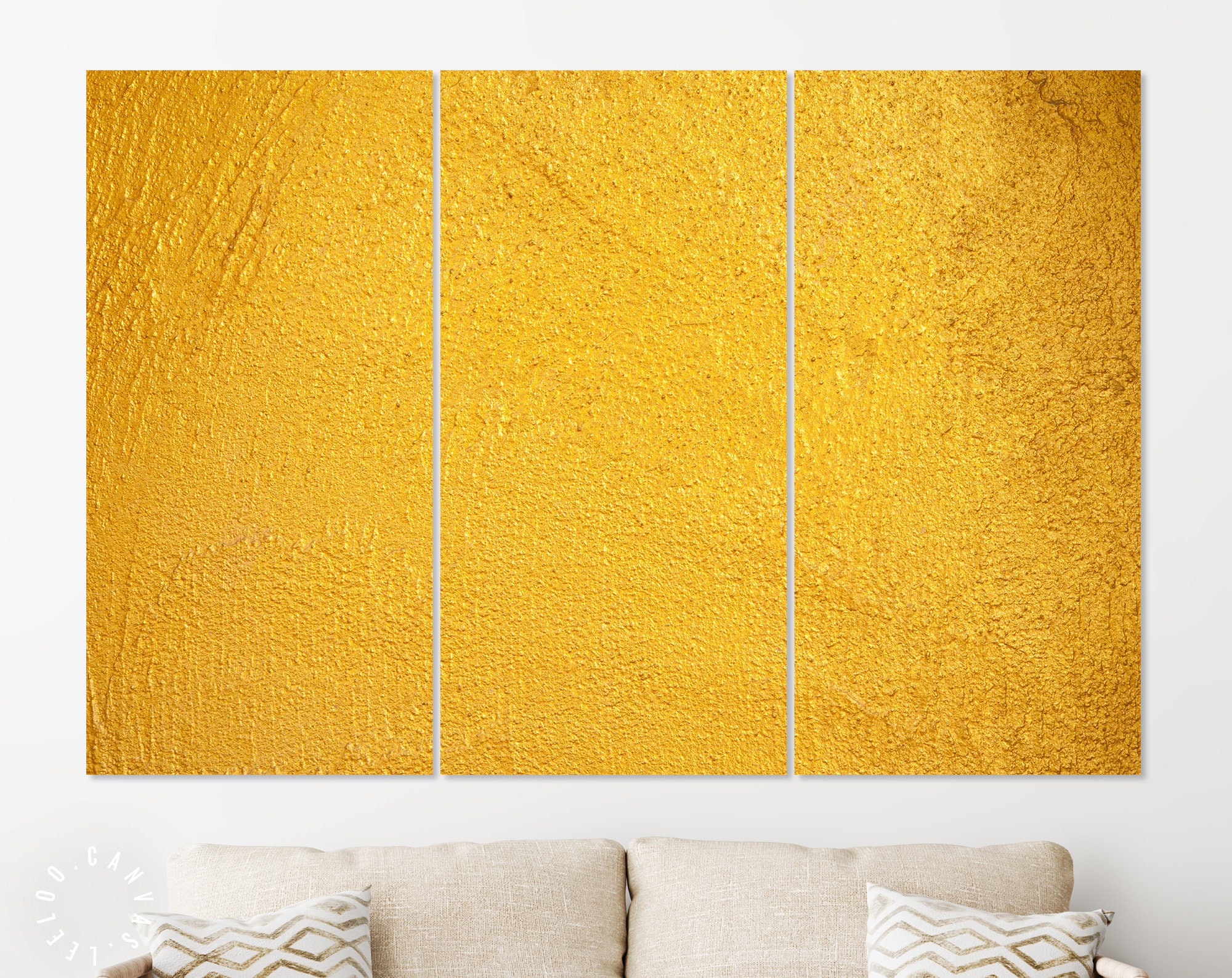 Golden Wall Canvas Print // Gold Texture Canvas Wall Art Etsy