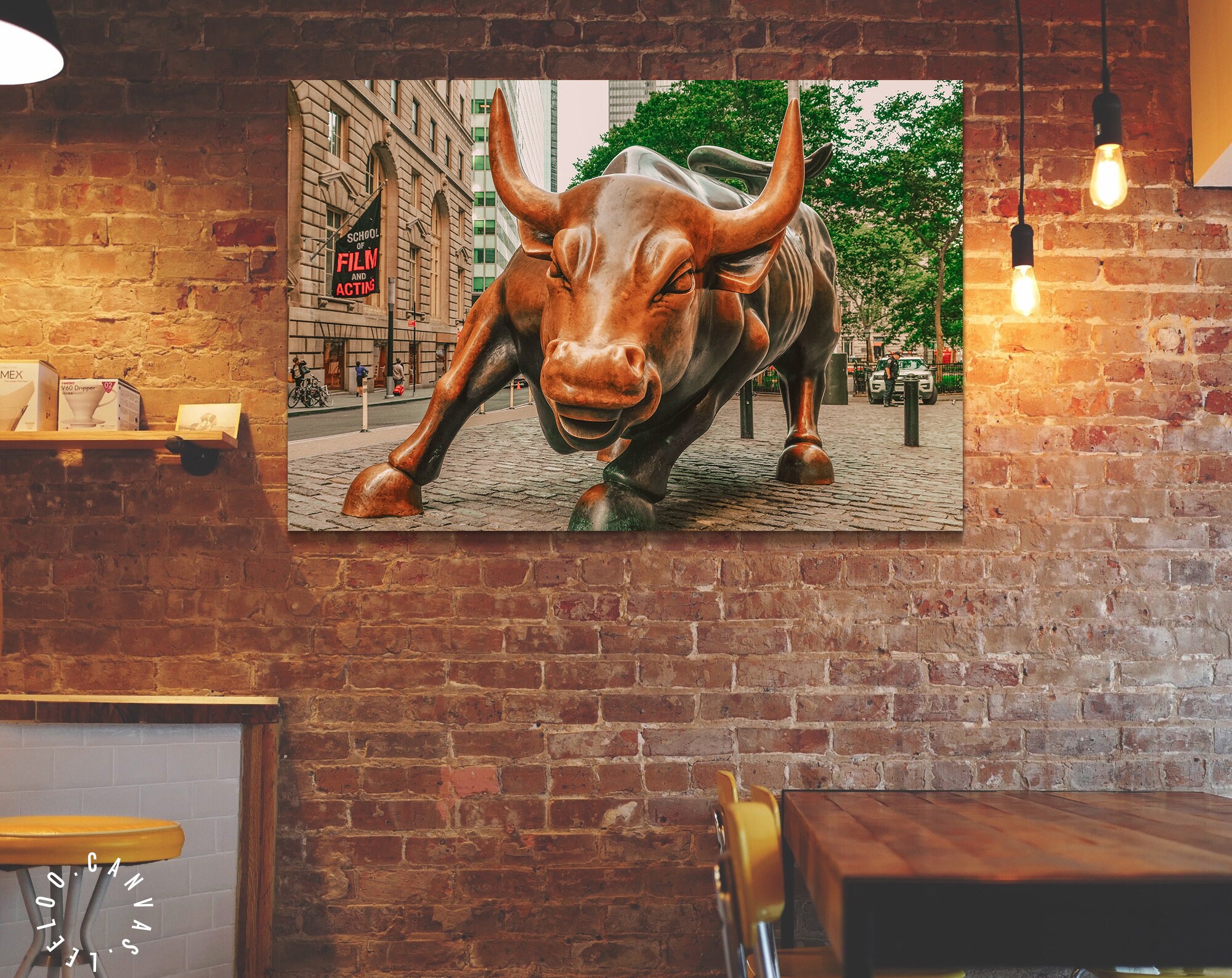 Charging Bull Canvas Print // Wall Street Bull Wall Decor // Etsy UK
