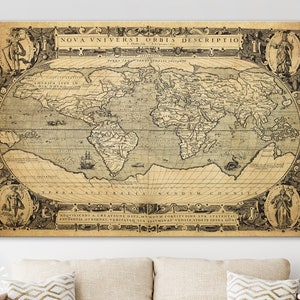 Hondius Map Canvas Print // Antique Map by Hondius // Date between 1590 and 1602 // Nova Universi Orbis Descriptio // Evropa Tartaria Persia