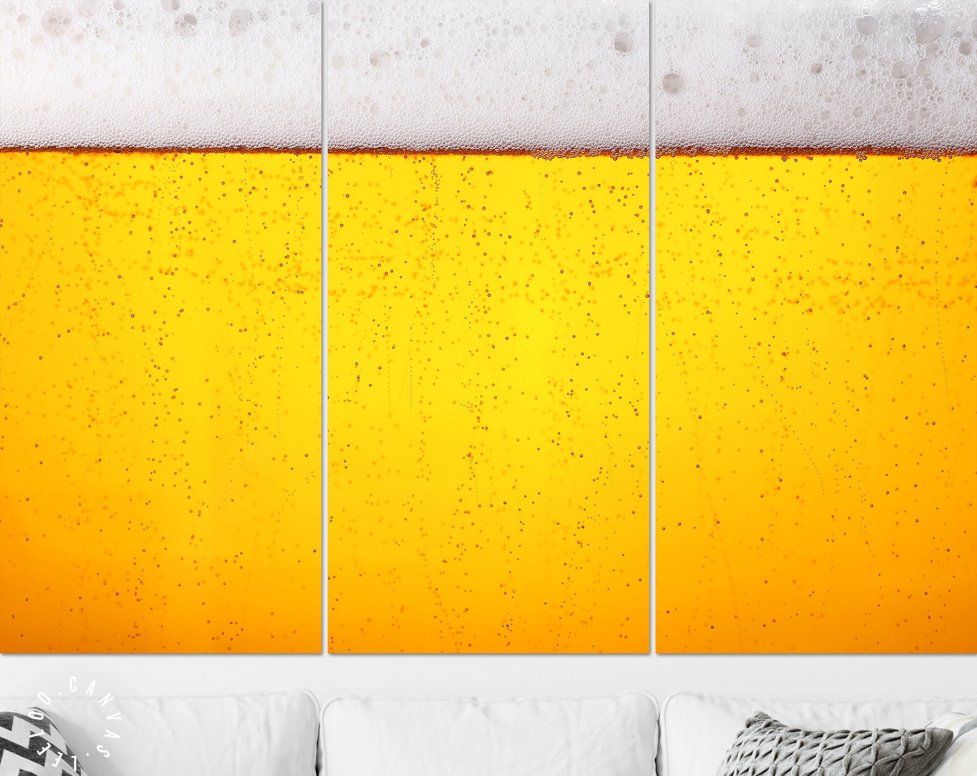 Beer Canvas Print // Closeup Beer in Glass Wall Art Etsy